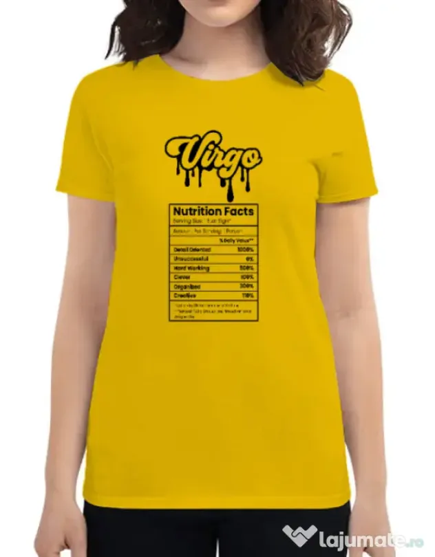 Tricou personalizat dama Zodiac | Fecioara Galben