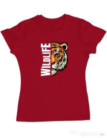 Tricou personalizat dama WildLife (dark) Rosu