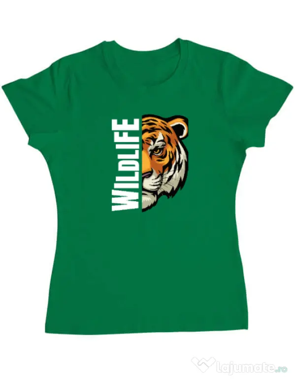 Tricou personalizat dama WildLife (dark) Verde mediu