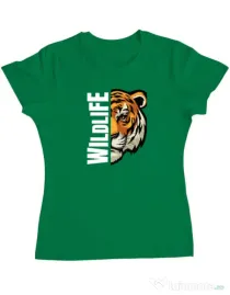 Tricou personalizat dama WildLife (dark) Verde mediu