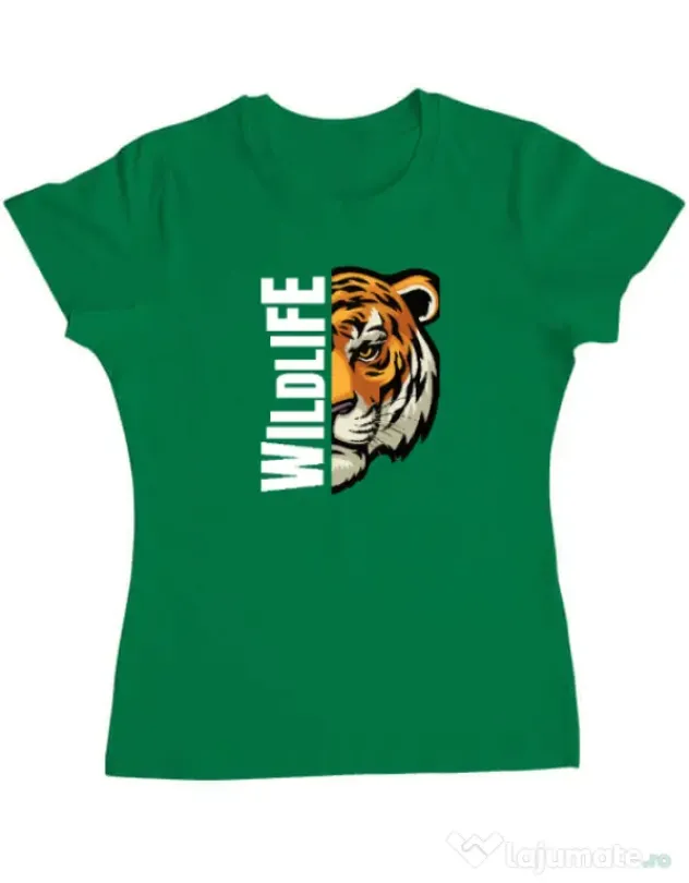 Tricou personalizat dama WildLife (dark) Verde mediu