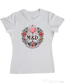 Tricou personalizat dama M&D 05 Alb