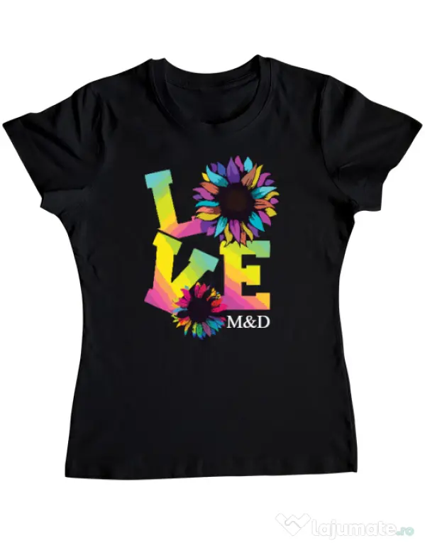 Tricou personalizat dama M&D 18 Love Negru