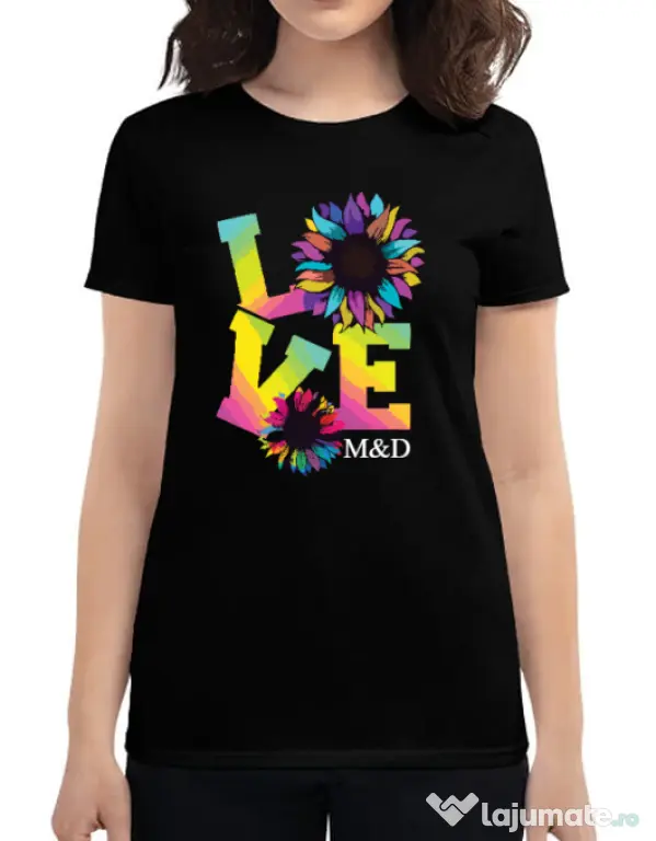 Tricou personalizat dama M&D 18 Love Negru
