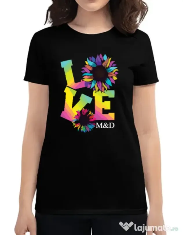 Tricou personalizat dama M&D 18 Love Negru