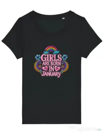 Tricou STANLEY STELLA dama Girls are born in ianuary 2 Negru