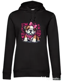 Hanorac dama cu gluga CUTE PUPPY Negru
