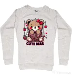 Bluza personalizata dama CUTE BEAR 1 Migdala melanj
