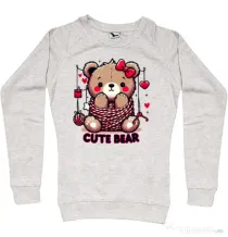 Bluza personalizata dama CUTE BEAR 1 Migdala melanj