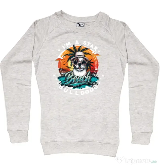 Bluza personalizata dama BULLDOG 12 Migdala melanj