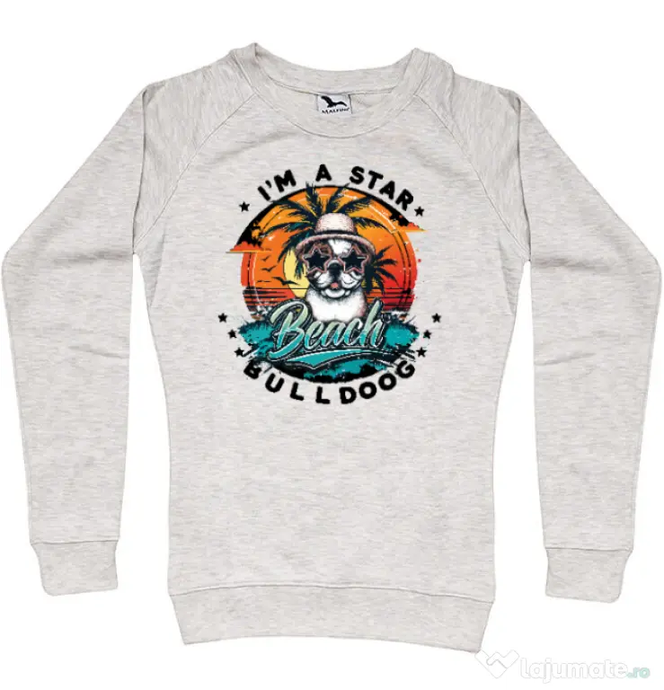 Bluza personalizata dama BULLDOG 14 Migdala melanj