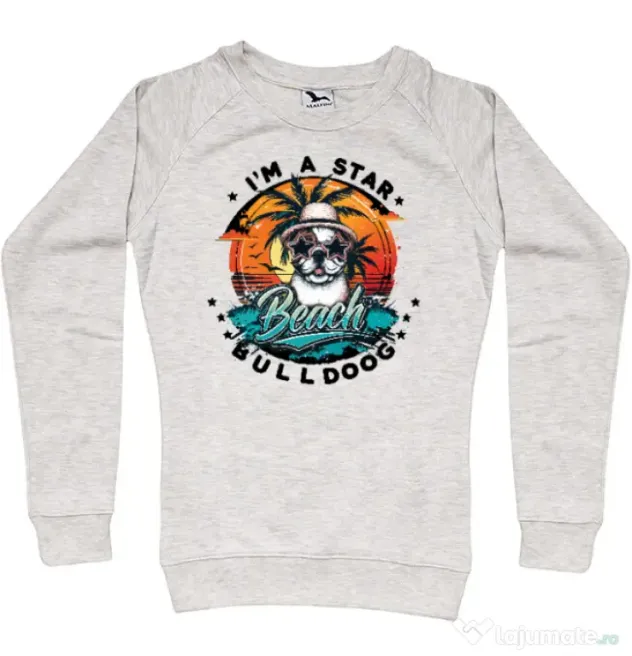 Bluza personalizata dama BULLDOG 14 Migdala melanj