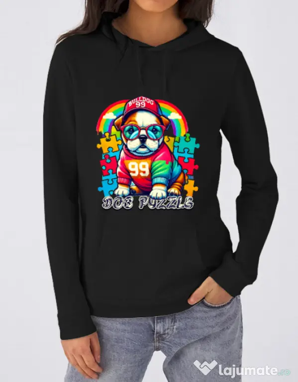 Hanorac dama cu gluga BULLDOG 101 Negru