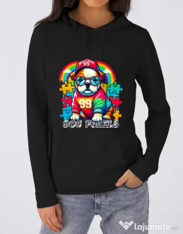 Hanorac dama cu gluga BULLDOG 101 Negru