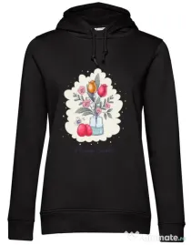 Hanorac dama cu gluga HAPPY EASTER Negru