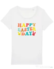 Tricou STANLEY STELLA dama HAPPY EASTER DAY Alb