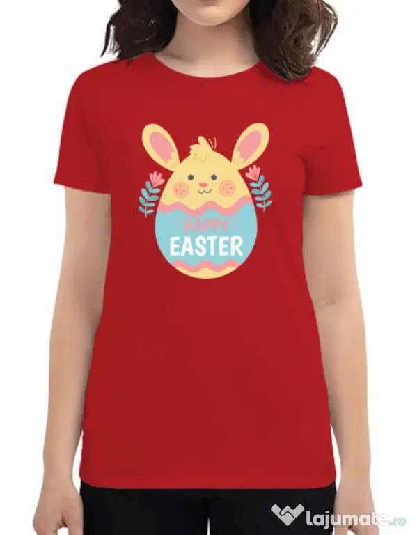 Tricou personalizat dama BUNNY CUTE Rosu