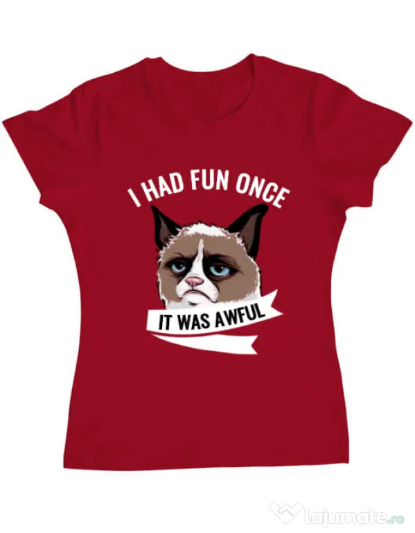 Tricou ADLER dama I had fun once Rosu