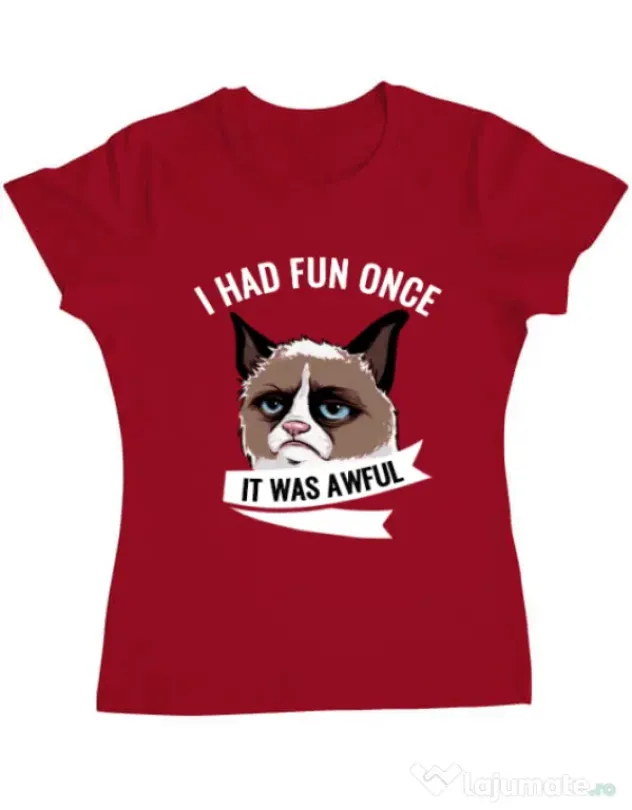 Tricou ADLER dama I had fun once Rosu
