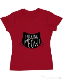 Tricou ADLER dama Fucking meow Rosu