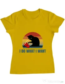 Tricou ADLER dama I do what i want Galben