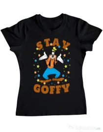 Tricou ADLER dama Stay Goofy Negru