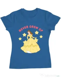 Tricou ADLER dama Never grow up Albastru azuriu