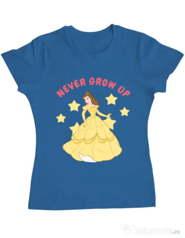 Tricou ADLER dama Never grow up Albastru azuriu