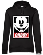 Hoodie dama cu gluga Oh boy Negru