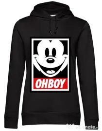 Hoodie dama cu gluga Oh boy Negru