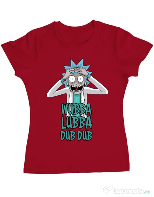 Tricou ADLER dama Wubba Lubba Dub Dub Rosu