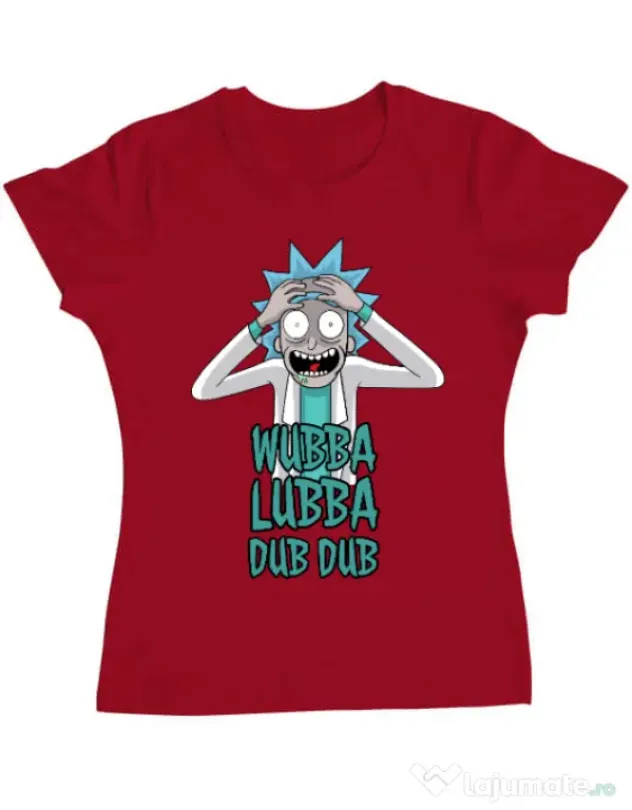 Tricou ADLER dama Wubba Lubba Dub Dub Rosu