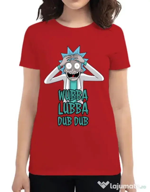Tricou ADLER dama Wubba Lubba Dub Dub Rosu