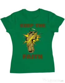 Tricou ADLER dama Keep the Faith Verde mediu