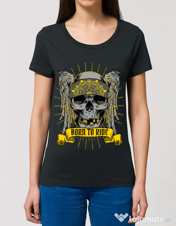 Tricou STANLEY STELLA dama Born to ride Negru
