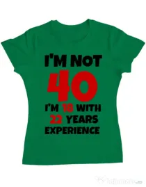 Tricou ADLER dama 40 Birthday Verde mediu