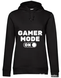 Hoodie dama cu gluga Gamer mode on Negru