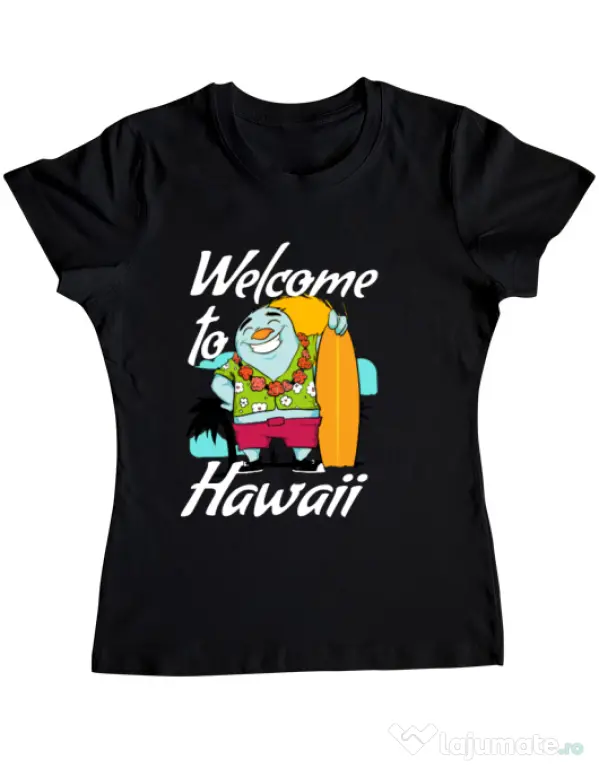 Tricou ADLER dama Welcome to Hawaii Negru