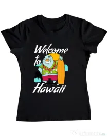 Tricou ADLER dama Welcome to Hawaii Negru