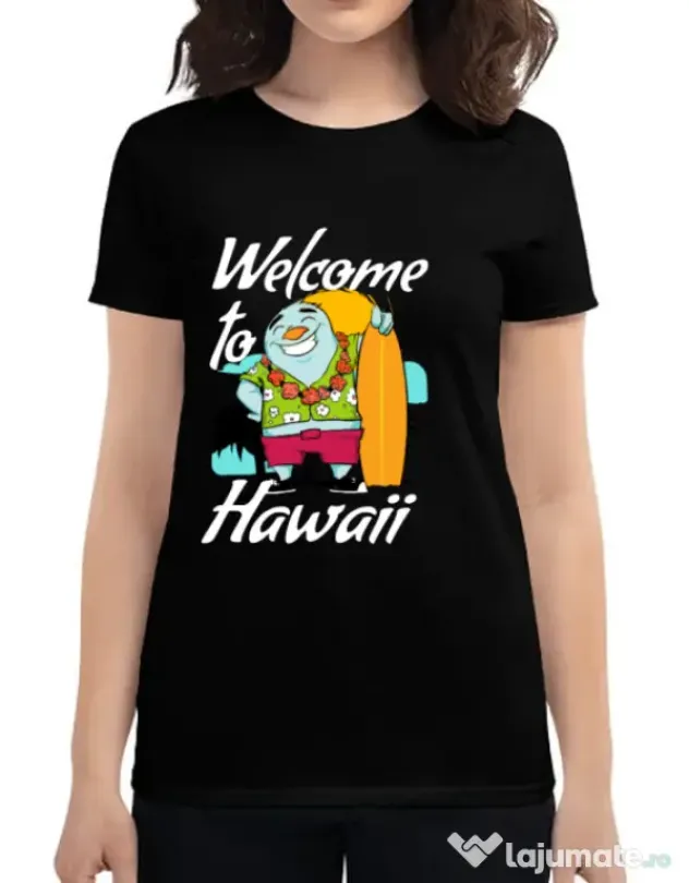 Tricou ADLER dama Welcome to Hawaii Negru