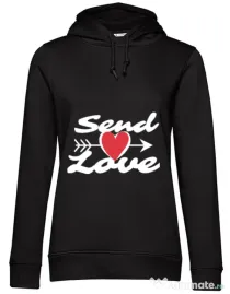 Hoodie dama cu gluga Send love Negru