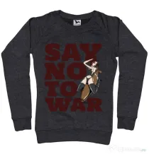 Bluza ADLER dama Say no to war Negru melanj