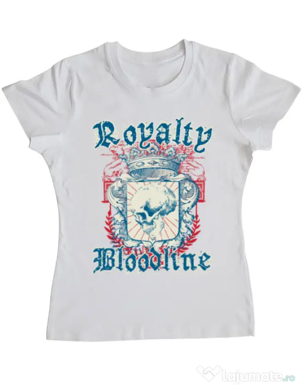 Tricou ADLER dama Royalty bloodline Alb