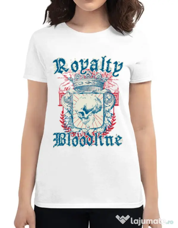 Tricou ADLER dama Royalty bloodline Alb