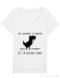 Tricou STANLEY STELLA dama The internet is broken Alb