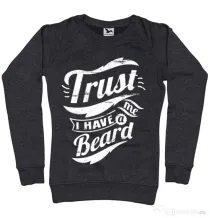 Bluza ADLER dama Trust me, I have a beard Negru melanj
