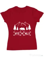 Tricou ADLER dama Into the wild Rosu