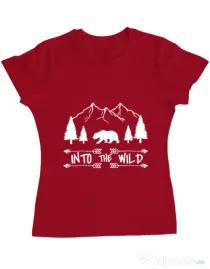 Tricou ADLER dama Into the wild Rosu