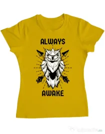 Tricou ADLER dama Always awake Galben