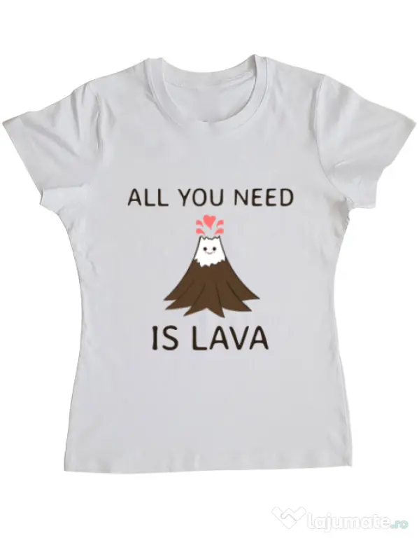 Tricou ADLER dama All you need is lava Alb